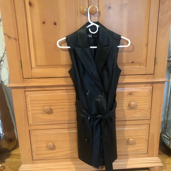 NWOT Zara Sleeveless Leather Vest - Picture 12 of 12